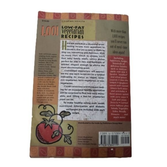 1,001 Low-Fat Vegetarian Recipes Cookbook Vintage 1997 - Picture 2 of 7